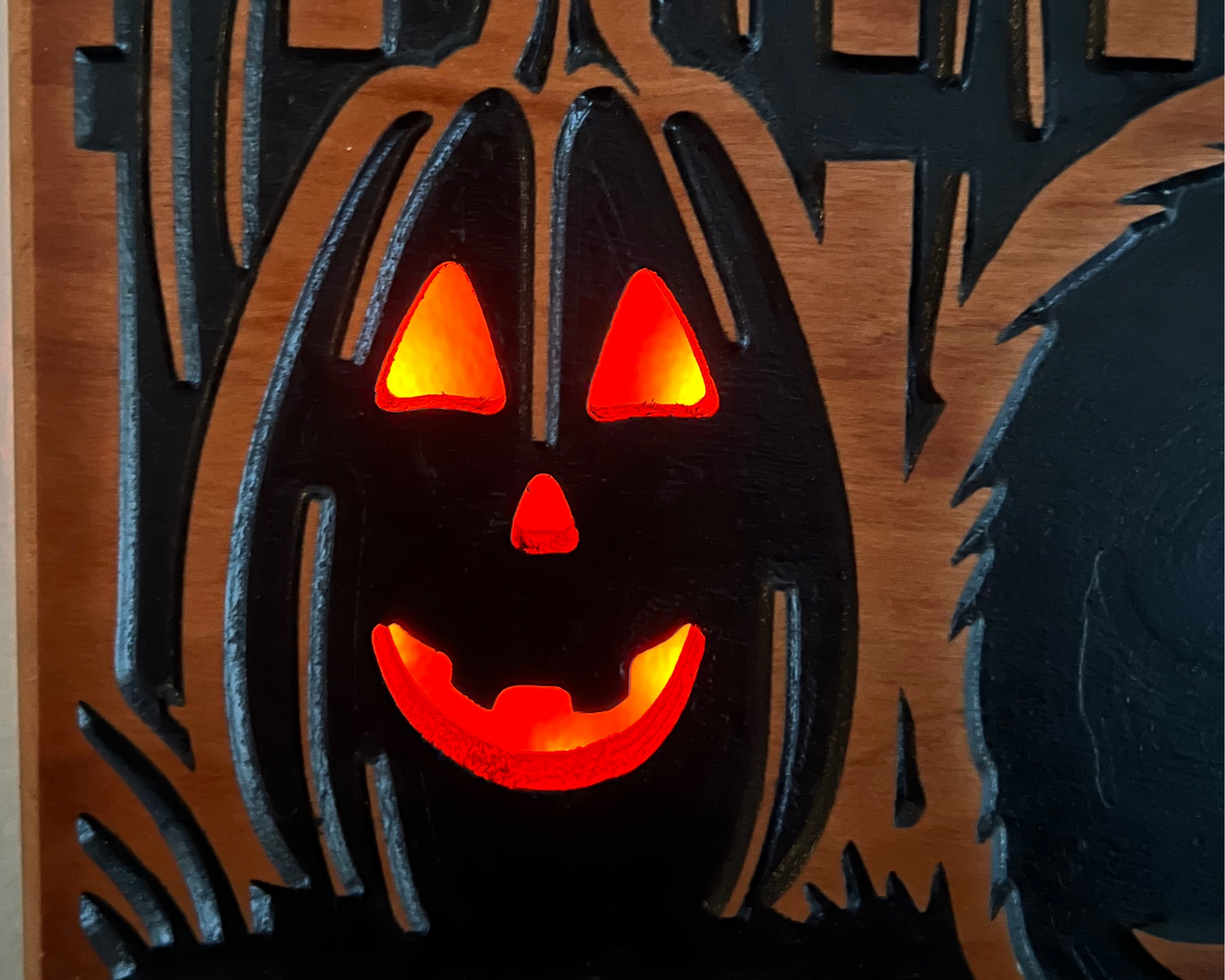 Light-Up Halloween Hanging Sign