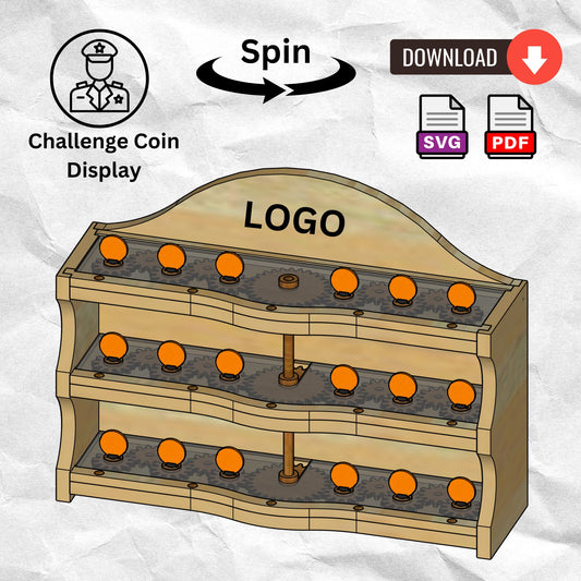 Rotating Challenge Coin Display CNC File / Main Image